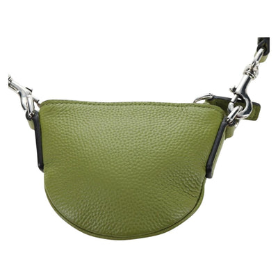 GUCCI Web Sherry Line Mini Shoulder Bag Leather Green Silver 821831 Auth 205895V - 0