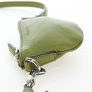 GUCCI Web Sherry Line Mini Shoulder Bag Leather Green Silver 821831 Auth 205895V-4