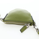 GUCCI Web Sherry Line Mini Shoulder Bag Leather Green Silver 821831 Auth 205895V-6