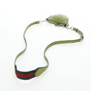GUCCI Web Sherry Line Mini Shoulder Bag Leather Green Silver 821831 Auth 205895V-7