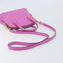 CELINE Hand Bag Leather 2way Pink Gold Tone Auth 205901A-11