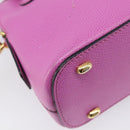 CELINE Hand Bag Leather 2way Pink Gold Tone Auth 205901A-18