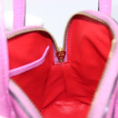 CELINE Hand Bag Leather 2way Pink Gold Tone Auth 205901A-22