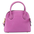 CELINE Hand Bag Leather 2way Pink Gold Tone Auth 205901A-3