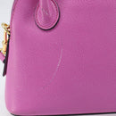 CELINE Hand Bag Leather 2way Pink Gold Tone Auth 205901A-4