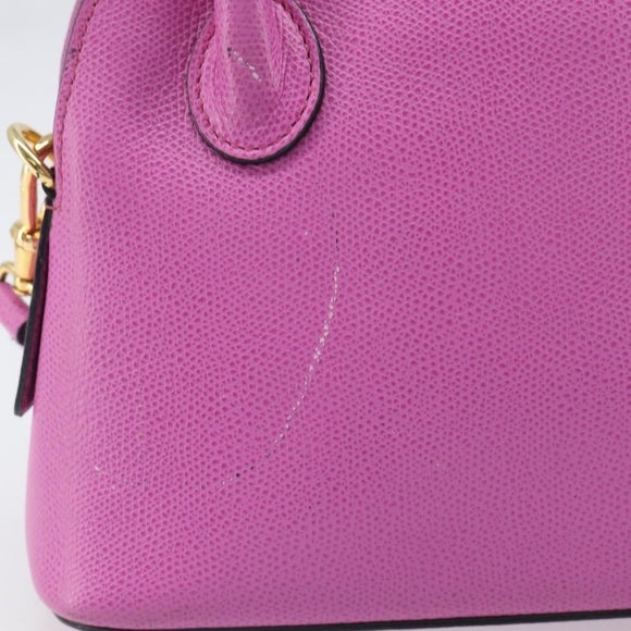 CELINE Hand Bag Leather 2way Pink Gold Tone Auth 205901A