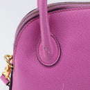CELINE Hand Bag Leather 2way Pink Gold Tone Auth 205901A-5
