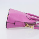 CELINE Hand Bag Leather 2way Pink Gold Tone Auth 205901A-6