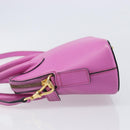 CELINE Hand Bag Leather 2way Pink Gold Tone Auth 205901A-7