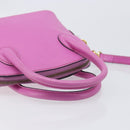 CELINE Hand Bag Leather 2way Pink Gold Tone Auth 205901A-9