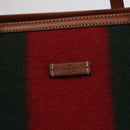 GUCCI Web Sherry Line Hand Bag Wool Gray Silver 295266 Auth 205906V-20