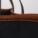 GUCCI Web Sherry Line Hand Bag Wool Gray Silver 295266 Auth 205906V-4