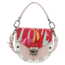MCM Vicetos Tracy Shoulder Bag PVC Leather Pink Silver Auth 205914V-2