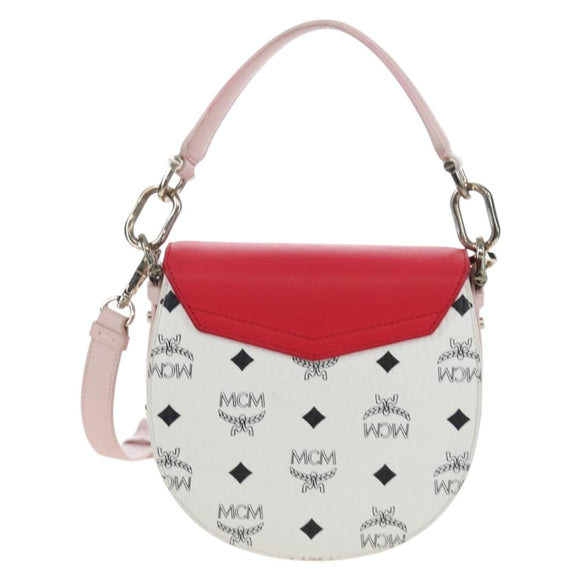 MCM Vicetos Tracy Shoulder Bag PVC Leather Pink Silver Auth 205914V