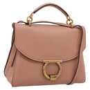 Salvatore Ferragamo Gancini Hand Bag Leather 2way Pink Gold Auth 205916V-1