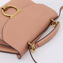 Salvatore Ferragamo Gancini Hand Bag Leather 2way Pink Gold Auth 205916V-6