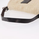 FENDI Zucca Canvas Mamma Baguette Shoulder Bag Ivory Silver Auth 205920-9
