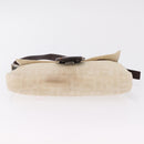 FENDI Zucca Canvas Mamma Baguette Shoulder Bag Ivory Silver Auth 205920-8