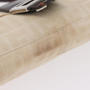 FENDI Zucca Canvas Mamma Baguette Shoulder Bag Ivory Silver Auth 205920-18