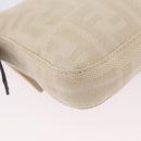 FENDI Zucca Canvas Mamma Baguette Shoulder Bag Ivory Silver Auth 205920-21