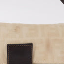 FENDI Zucca Canvas Mamma Baguette Shoulder Bag Ivory Silver Auth 205920-2