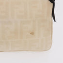 FENDI Zucca Canvas Mamma Baguette Shoulder Bag Ivory Silver Auth 205920-4