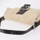 FENDI Zucca Canvas Mamma Baguette Shoulder Bag Ivory Silver Auth 205920-14