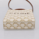 CELINE Macadam Vertical Cabas Hand Bag PVC 2way Ivory Gold Tone Auth 205927M-5