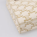 CELINE Macadam Vertical Cabas Hand Bag PVC 2way Ivory Gold Tone Auth 205927M-16