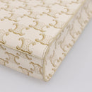 CELINE Macadam Vertical Cabas Hand Bag PVC 2way Ivory Gold Tone Auth 205927M-17