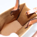 CELINE Macadam Vertical Cabas Hand Bag PVC 2way Ivory Gold Tone Auth 205927M-19
