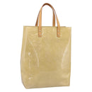 LOUIS VUITTON Monogram Vernis Reade MM Hand Bag Beige M91141 LV Auth 205928A-1