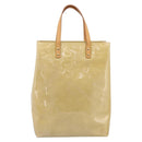 LOUIS VUITTON Monogram Vernis Reade MM Hand Bag Beige M91141 LV Auth 205928A-13