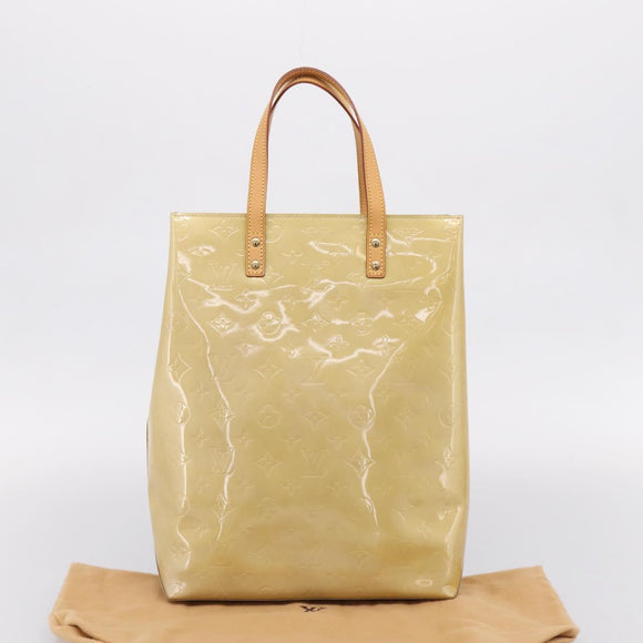 LOUIS VUITTON Monogram Vernis Reade MM Hand Bag Beige M91141 LV Auth 205928A