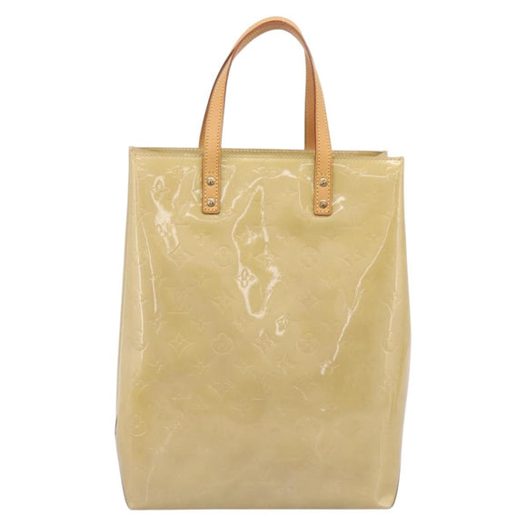 LOUIS VUITTON Monogram Vernis Reade MM Hand Bag Beige M91141 LV Auth 205928A