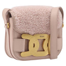 TOD’S Kate Shoulder Bag Mouton Pink Gold Tone Auth 205929V-1