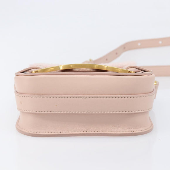 TOD’S Kate Shoulder Bag Mouton Pink Gold Tone Auth 205929V