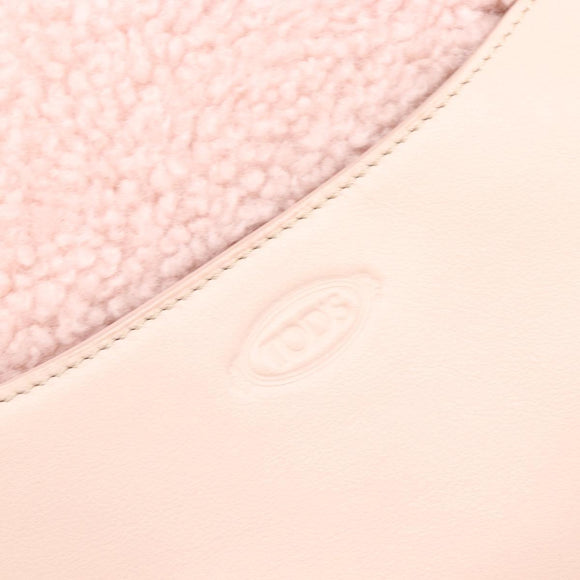 TOD’S Kate Shoulder Bag Mouton Pink Gold Tone Auth 205929V