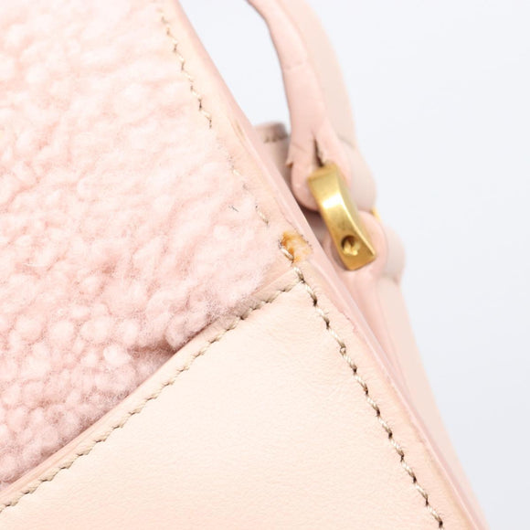 TOD’S Kate Shoulder Bag Mouton Pink Gold Tone Auth 205929V