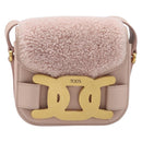 TOD’S Kate Shoulder Bag Mouton Pink Gold Tone Auth 205929V-13