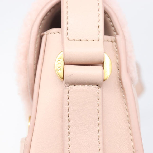 TOD’S Kate Shoulder Bag Mouton Pink Gold Tone Auth 205929V
