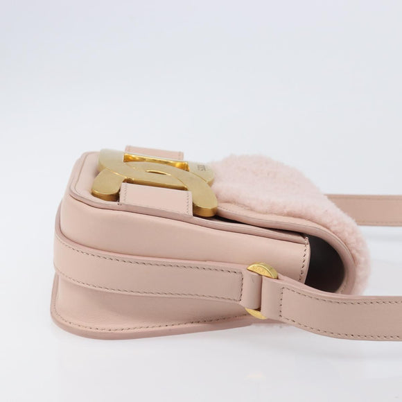 TOD’S Kate Shoulder Bag Mouton Pink Gold Tone Auth 205929V