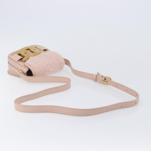 TOD’S Kate Shoulder Bag Mouton Pink Gold Tone Auth 205929V