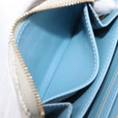 LOUIS VUITTON SINCE1854 Zippy Coin Purse Canvas Ivory Blue M81095 Auth 205941A-16