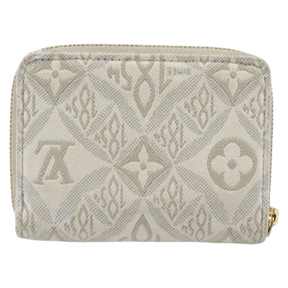 LOUIS VUITTON SINCE1854 Zippy Coin Purse Canvas Ivory Blue M81095 Auth 205941A
