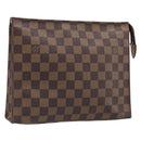 LOUIS VUITTON Damier Ebene Poche Toilette 26 Pouch N47543 LV Auth 205944A-1