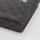 CELINE Macadam Mini Vertical Cabas Hand Bag PVC 2way Black Gold Auth 205945M-9