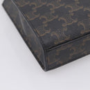 CELINE Macadam Mini Vertical Cabas Hand Bag PVC 2way Black Gold Auth 205945M-16
