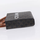 CELINE Macadam Mini Vertical Cabas Hand Bag PVC 2way Black Gold Auth 205945M-3
