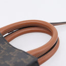 CELINE Macadam Mini Vertical Cabas Hand Bag PVC 2way Black Gold Auth 205945M-14